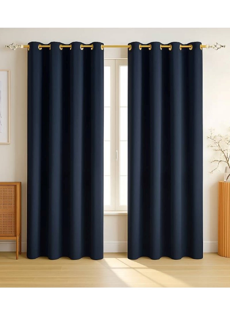 MAXQON Heavy Duty Extendable Curtain Rod 2 Meter Adjustable Sturdy Steel Gold  - Image 4