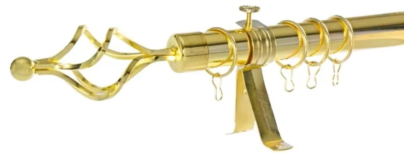 Heavy Duty Extendable Curtain Rod 2 Meter Adjustable Sturdy Steel Gold - Image 1