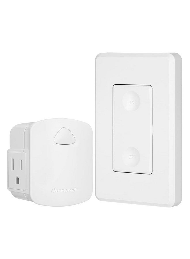 ديوينويلز مفتاح إضاءة لاسلكي من DEWENWILS، مزود بجهاز تحكم عن بُعد، يعمل عن بُعد، يعمل على الحائط، لا يحتاج إلى أسلاك، قوة 15 أمبير، عالي التحمل، مدى 100 قدم - Image 1