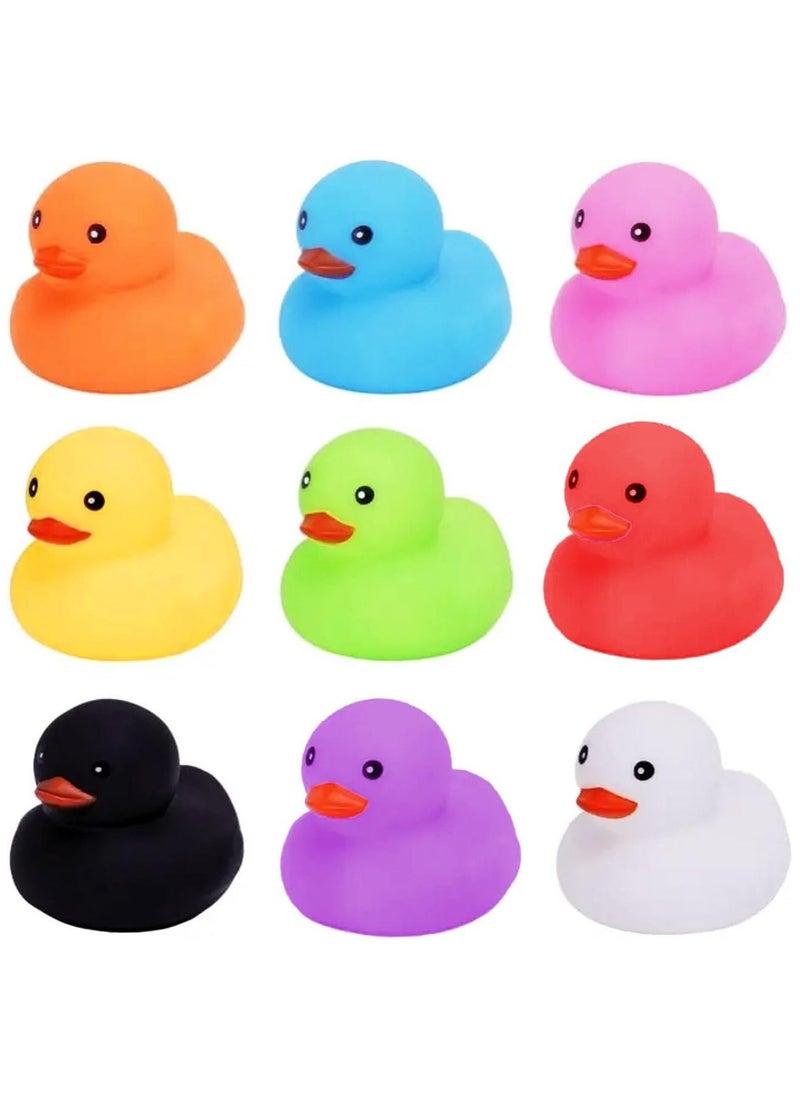 Home Smart Home Smart Bath Duck Toys Set of 9PCs Assorted Color for Children's Baby Shower Party Decoration for Toddlers Boys and Girls  - Image 1