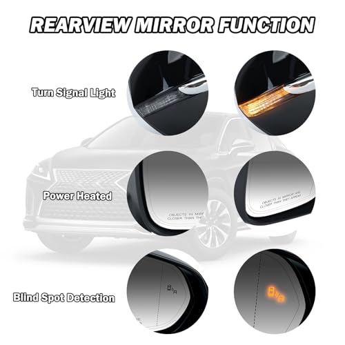 MOFOAP Right Passenger Side Mirror For 2016-2022 Lexus RX350 2018-2022 RX350L RX450h RX451hL Mirrors with Blind Spot Indicator,Heated,Memory,Turn Signal Indicator,Auto Folding,without Camera - Image 4