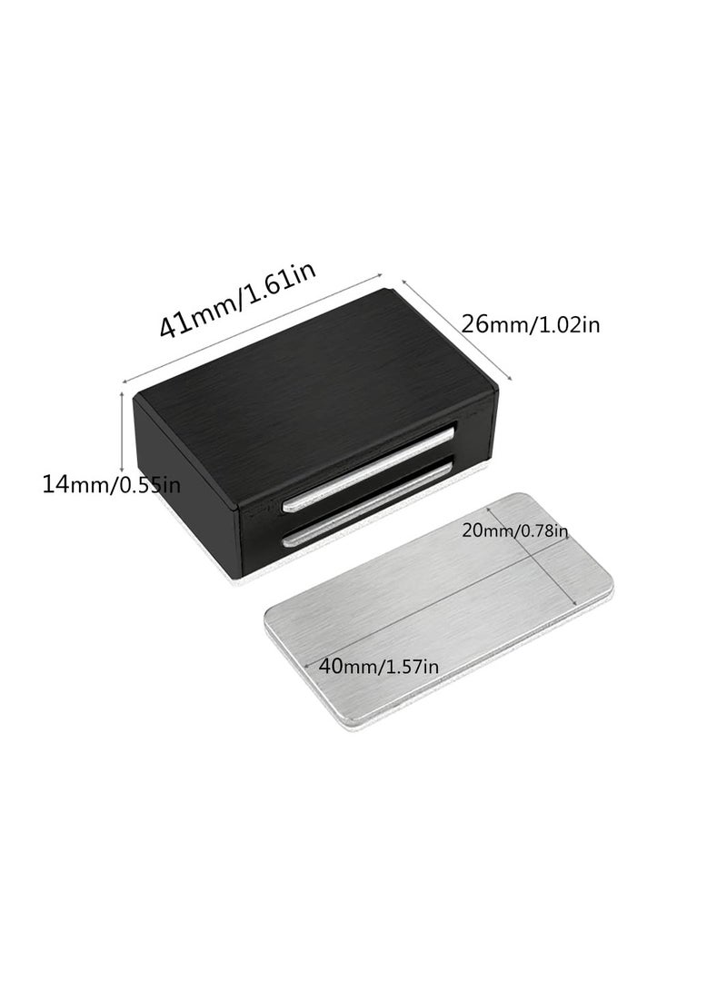 Excefore Cabinet Magnetic Catch Adhesive, 8 Pack Magnetic Door Catch Strong Cabinet Door Magnet Latch Kitchen Magnetic Latch for Cupboard Magnetic Closure Closet Door Closing for Drawer Black  - Image 3
