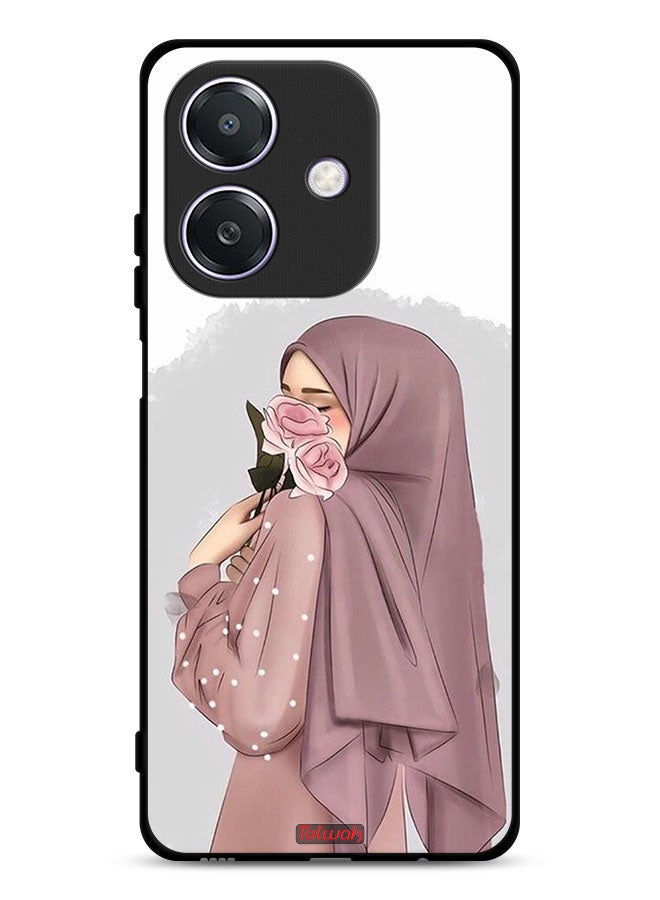 Tolwak Oppo A3 5G Protective Case Cover Holding Roses Girl Art - Image 1