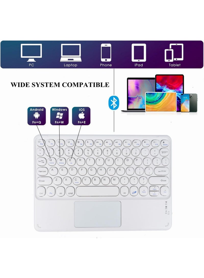 Rock Pow Wireless Bluetooth Keyboard with Touchpad 10 inch Portable Rechargeable Slim Keyboard for iPad Pro iPad Air iPad 9.7 iPad 10.2 iPad Mini and Other iOS Android Windows Tablet Computer and Phone Devices Universal  - Image 2