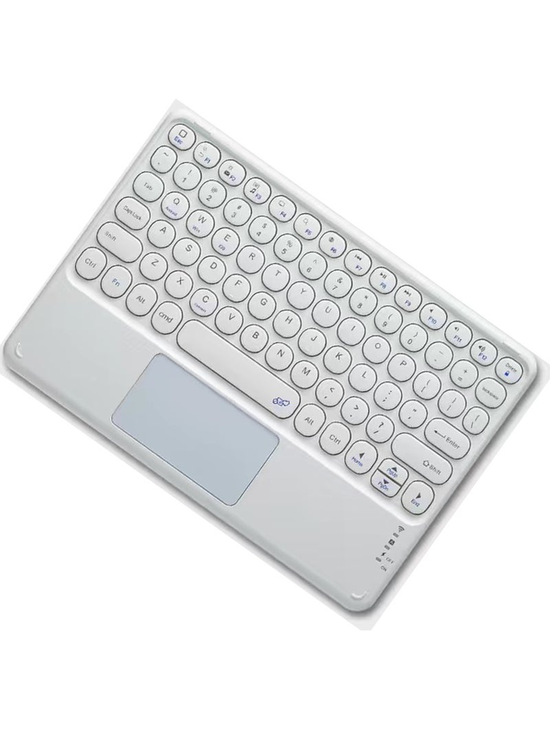 Rock Pow Wireless Bluetooth Keyboard with Touchpad 10 inch Portable Rechargeable Slim Keyboard for iPad Pro iPad Air iPad 9.7 iPad 10.2 iPad Mini and Other iOS Android Windows Tablet Computer and Phone Devices Universal  - Image 1
