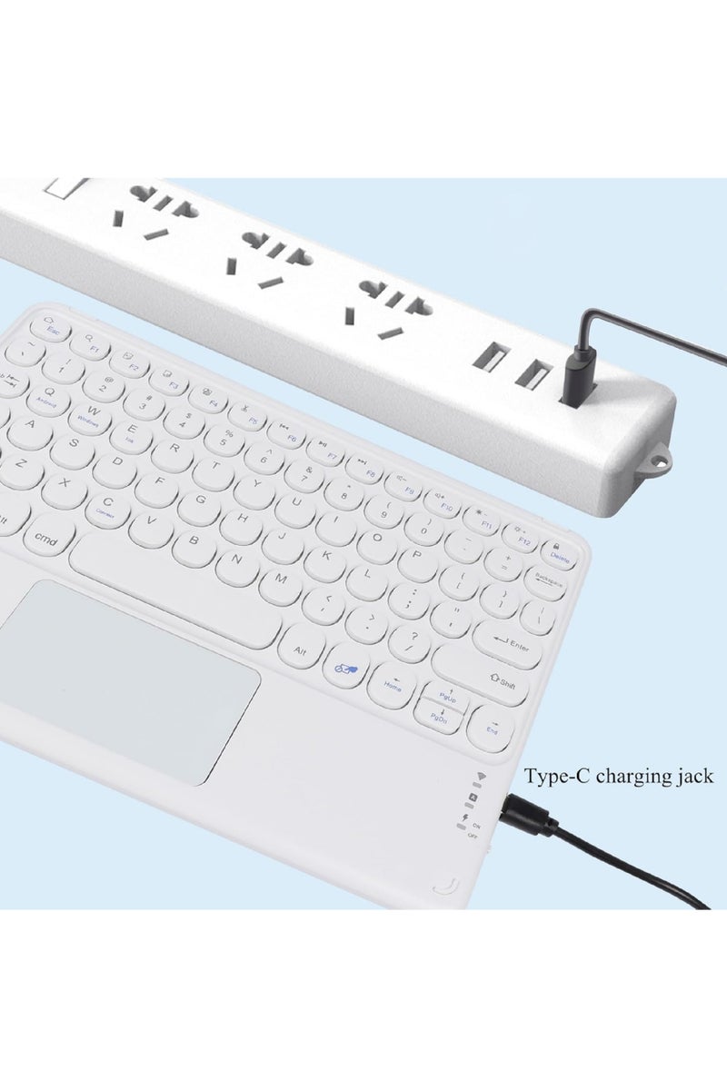 Rock Pow Wireless Bluetooth Keyboard with Touchpad 10 inch Portable Rechargeable Slim Keyboard for iPad Pro iPad Air iPad 9.7 iPad 10.2 iPad Mini and Other iOS Android Windows Tablet Computer and Phone Devices Universal  - Image 5