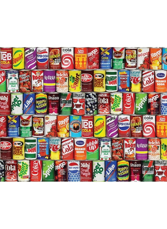 Springbok - Springbok - Retro Refreshments - 1000 Piece Jigsaw Puzzle- Vintage soft drink can collage to challenge your brain - Image 1