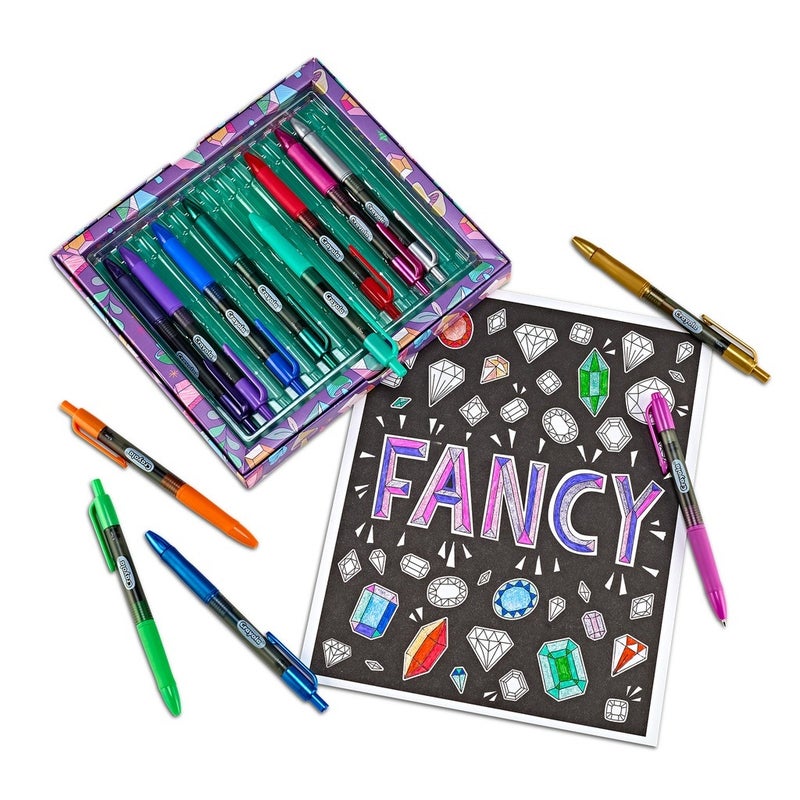 Crayola Gel Ink Pen Marker Set, 14 Matte & Glitter Pens, Gel Pens for Coloring, Fine Point, Gift for Kids & Teens, Ages 4+ - Image 3