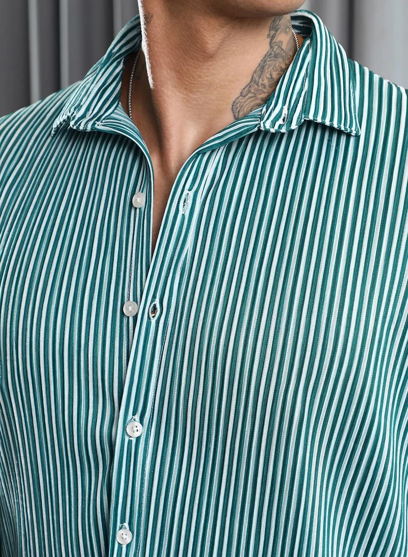 Campus Sutra Pleat-Creased Shirt