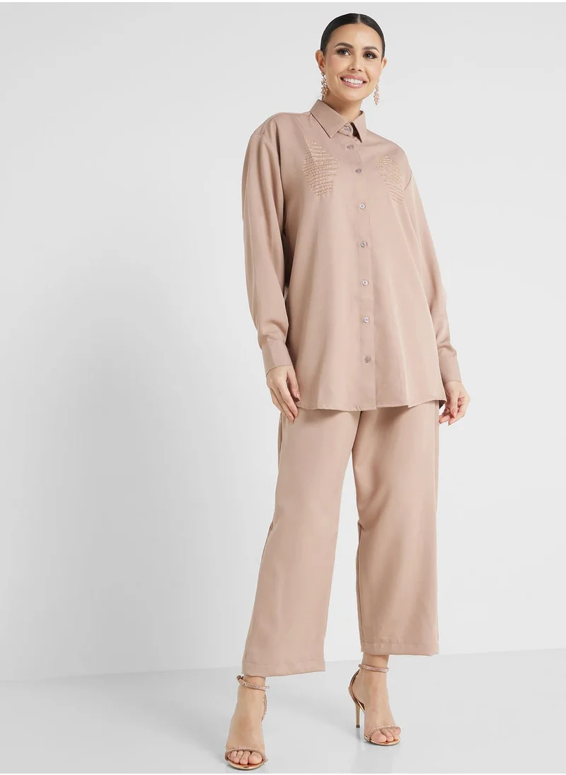 hayas closet Button Down Shirt & Pant Set