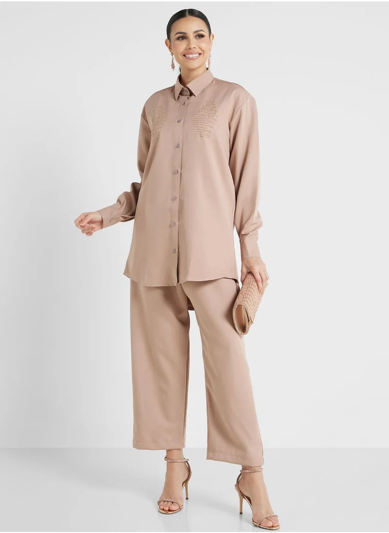 hayas closet Button Down Shirt & Pant Set