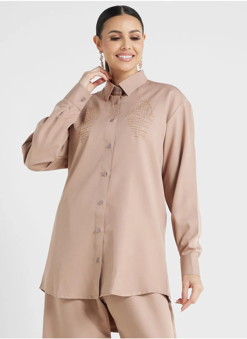 hayas closet Button Down Shirt & Pant Set