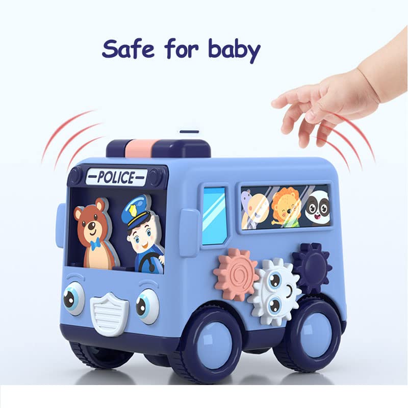 PLUSPOINT Vehicle Cartoon Bus for Kids - Multicoolor | Heavy Duty Push N Go Cute Bus Toy with Activities | Safe and Durable for Children | Perfect Playful Gift for Kids - Image 2