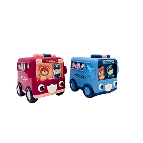 PLUSPOINT Vehicle Cartoon Bus for Kids - Multicoolor | Heavy Duty Push N Go Cute Bus Toy with Activities | Safe and Durable for Children | Perfect Playful Gift for Kids - Image 3
