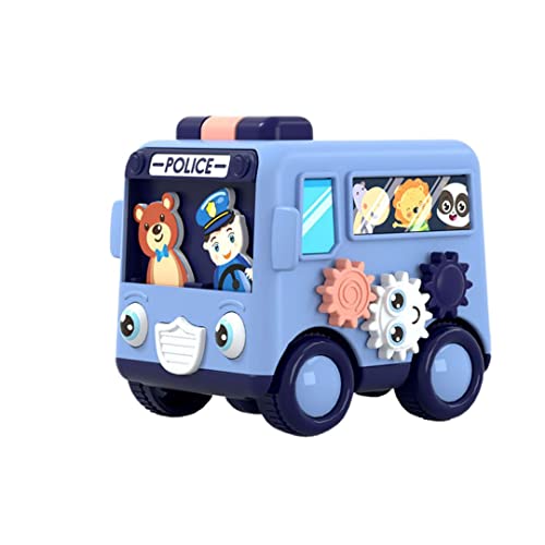 PLUSPOINT Vehicle Cartoon Bus for Kids - Multicoolor | Heavy Duty Push N Go Cute Bus Toy with Activities | Safe and Durable for Children | Perfect Playful Gift for Kids - Image 1