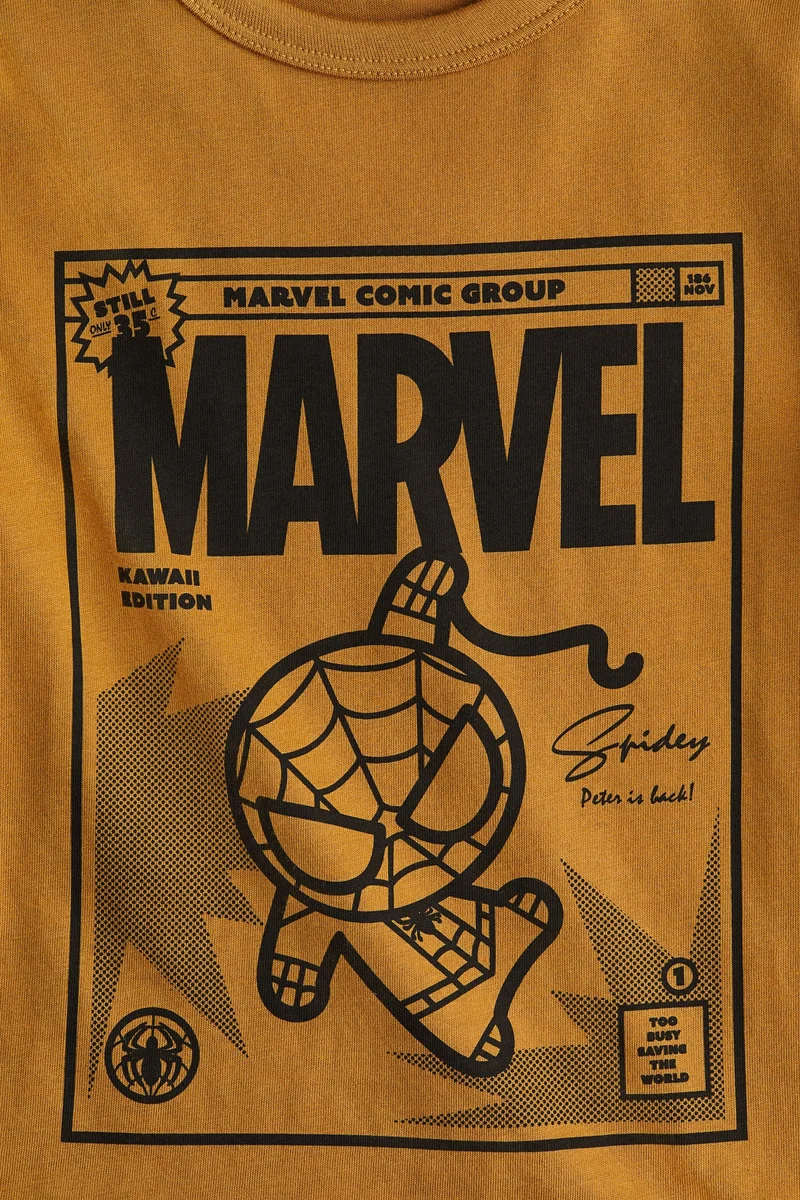 اتش اند ام Printed cotton T-shirt