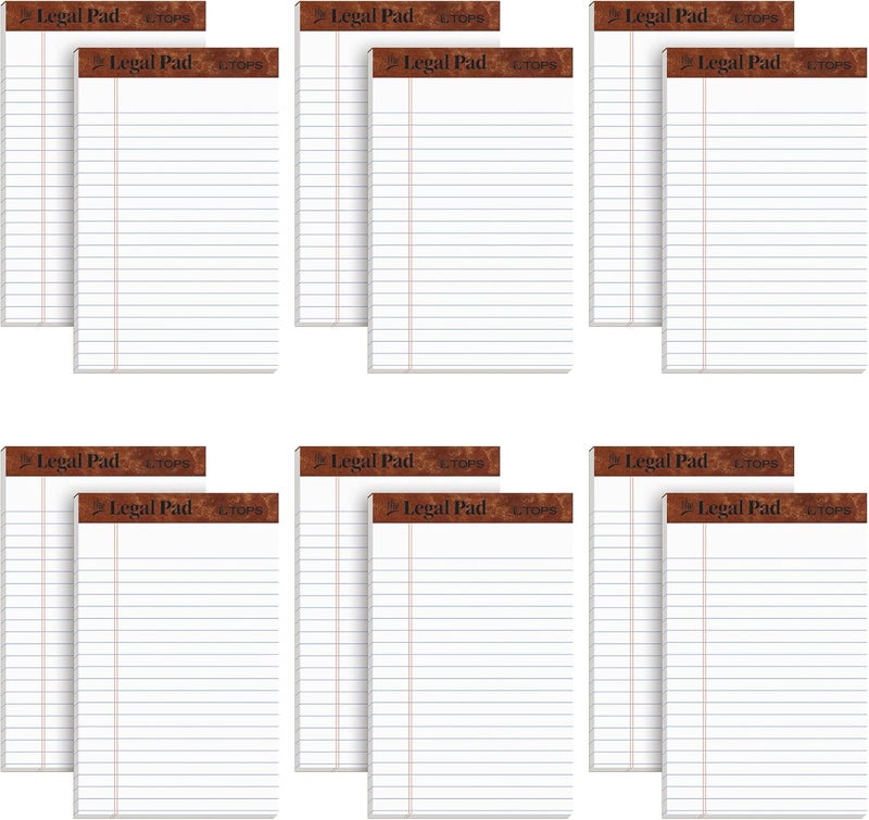 TOPS 5 x 8 Legal Pads, 12 Pack - Narrow Ruled White Paper with 50 Sheets Each, Made in the USA - Image 1