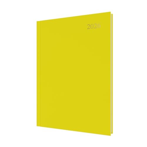 Collins - Essential - 2026 12 Month Calendar Year Planner, Day-To-Page Diary, A4 Hard Cover - Yellow (ESSA41.45-26) - Image 1