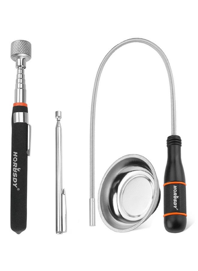 HORUSDY 4 Pack Telescoping Magnetic Pickup Tool - Extendable Magnetic Pick Up Tools，Flexible Bendable Spring Magnet Stick - Image 1