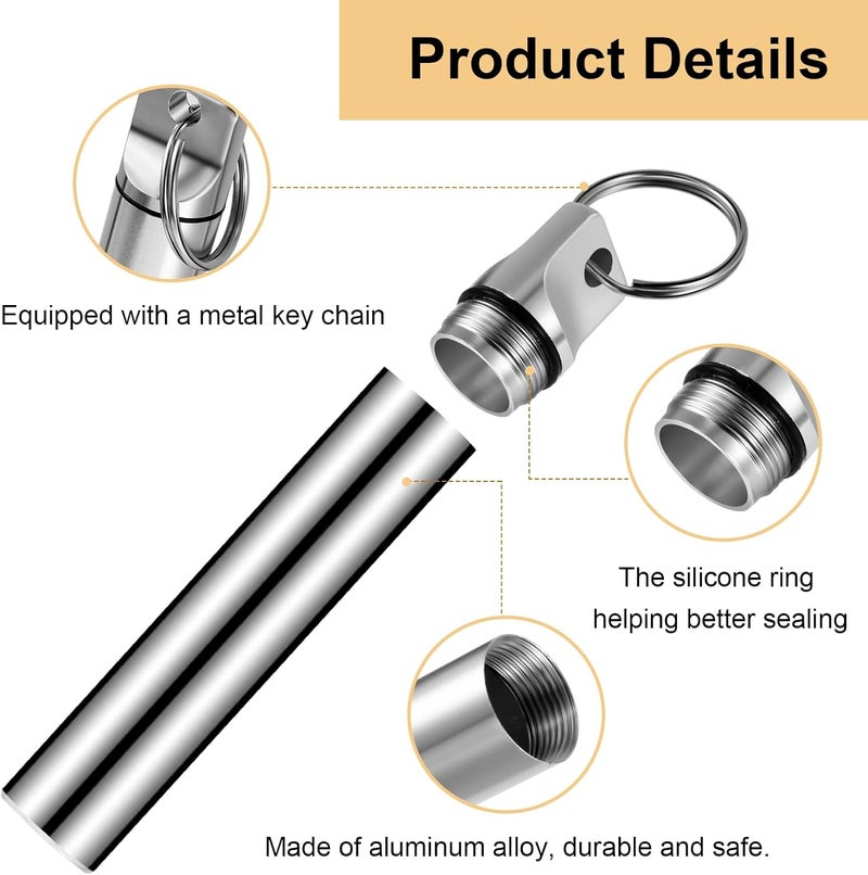 Pelopy 6 Pcs Metal Portable Toothpick Holder Dispenser Aluminum Alloy Pocket Toothpick Holder Box Small Toothpick Case Toothpicks Container with Keychain for Camping Travel Picnic Purse, 3 Colors - Image 3