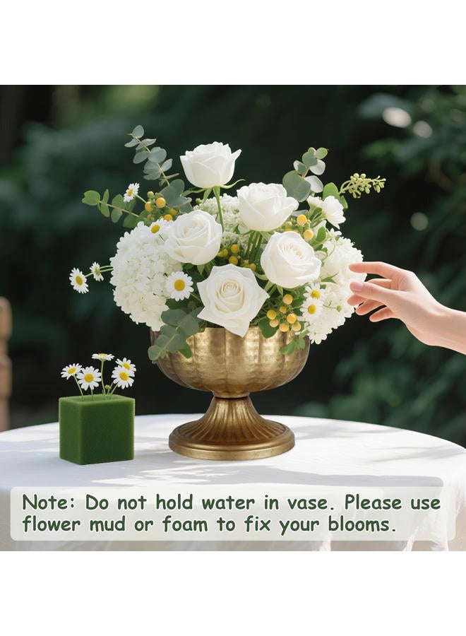 ASHELYULLA Retro Gold Vases for Centerpieces Set of 8 Brass Metal Vases for Flowers Decorative Pedestal Bowl for Table Centerpieces Floral Arrangments on Housewarming Wedding Party - Image 4