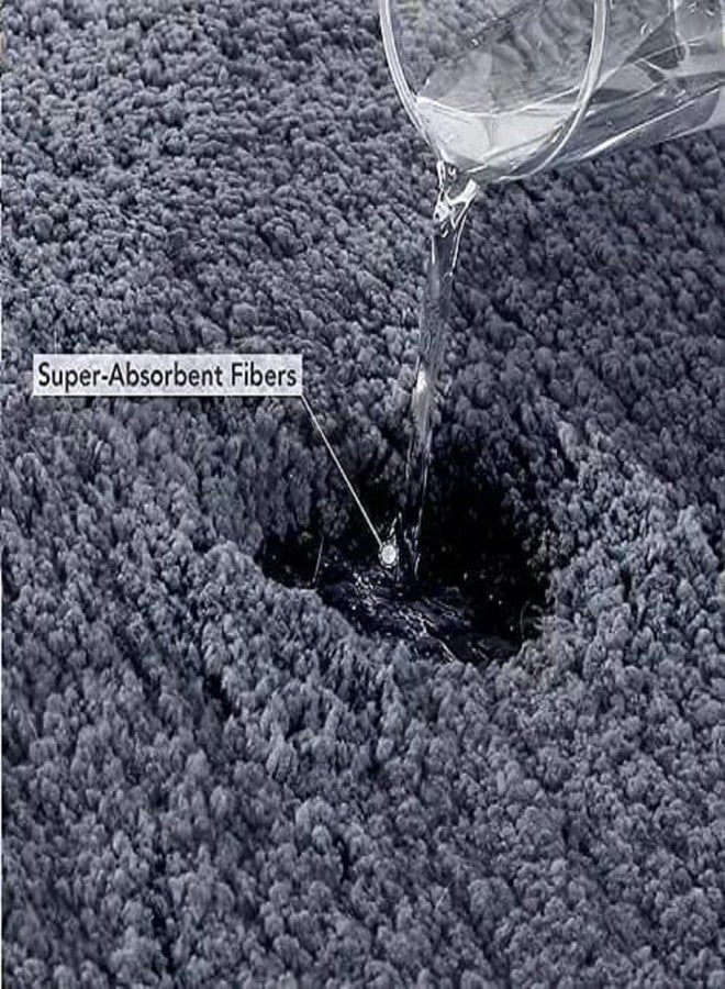 MODERN FAB سجادات أبواب حمامات مودرن فاب، مانعة للانزلاق، مقاومة للماء، مقاس 40×60 سم، عبوة من قطعة واحدة، لون رمادي، ارتفاع الوبر 23 مم - Image 2
