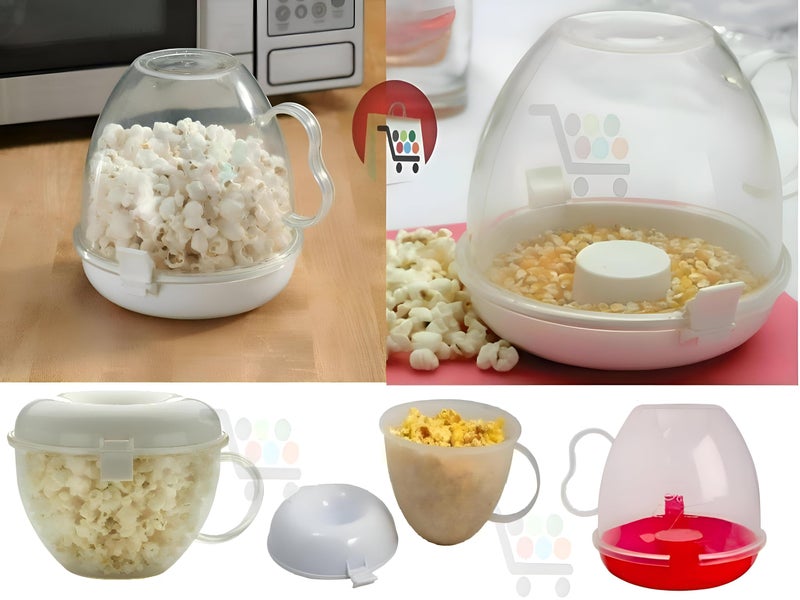 Plastic Popcorn Bowl - Microwave-optimized design with vented lid and easy-lift handle, makes popcorn in 55 seconds, reusable, dishwasher-safe, and odor-resistant. - Image 5
