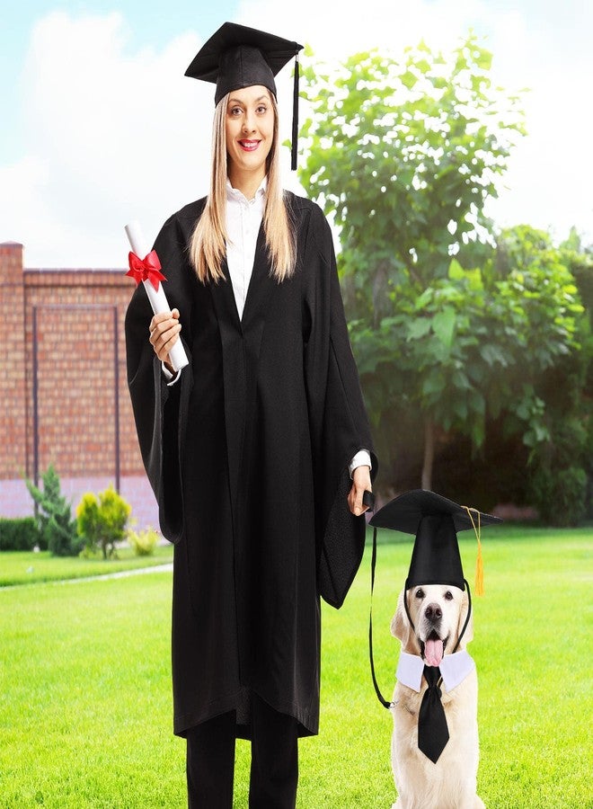 Saintrygo 4 Pcs Pet Graduation Caps with Bow Tie and Bandana Yellow Tassel and Class of 2025 Dog Graduation Hats Photography Props Dogs Cats Grade Outfits for Pets Graduation Party Dress Costume - Image 5
