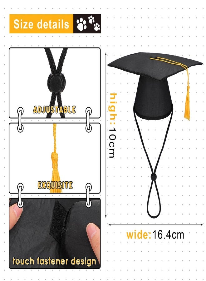 Saintrygo 4 Pcs Pet Graduation Caps with Bow Tie and Bandana Yellow Tassel and Class of 2025 Dog Graduation Hats Photography Props Dogs Cats Grade Outfits for Pets Graduation Party Dress Costume - Image 3