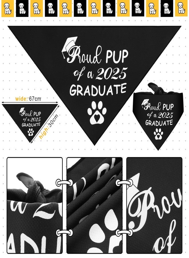 Saintrygo 4 Pcs Pet Graduation Caps with Bow Tie and Bandana Yellow Tassel and Class of 2025 Dog Graduation Hats Photography Props Dogs Cats Grade Outfits for Pets Graduation Party Dress Costume - Image 4