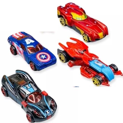 VRION® Collectible Die-Cast Model Cars 1:64 Scale Mini Metal Die Cast Car Push & Go Racing Cars Play Set for Cake Decorations Vehicles Car for Kids (Set of 4) - Image 1