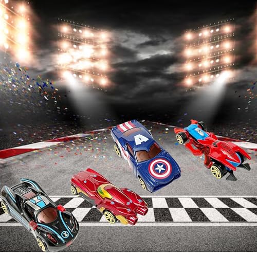 VRION® Collectible Die-Cast Model Cars 1:64 Scale Mini Metal Die Cast Car Push & Go Racing Cars Play Set for Cake Decorations Vehicles Car for Kids (Set of 4) - Image 5