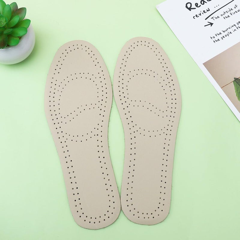Breathable Leather Insoles For Men Arch Support Sweat Absorption Shock Absorbent Comfort - Image 4