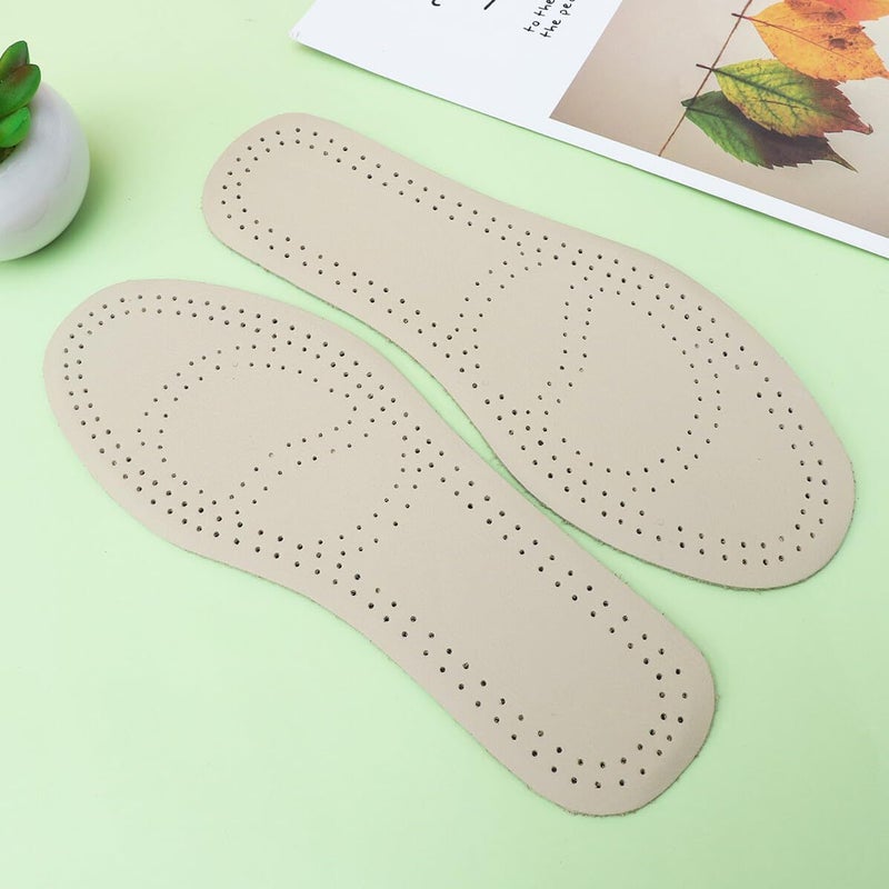 Breathable Leather Insoles For Men Arch Support Sweat Absorption Shock Absorbent Comfort - Image 5