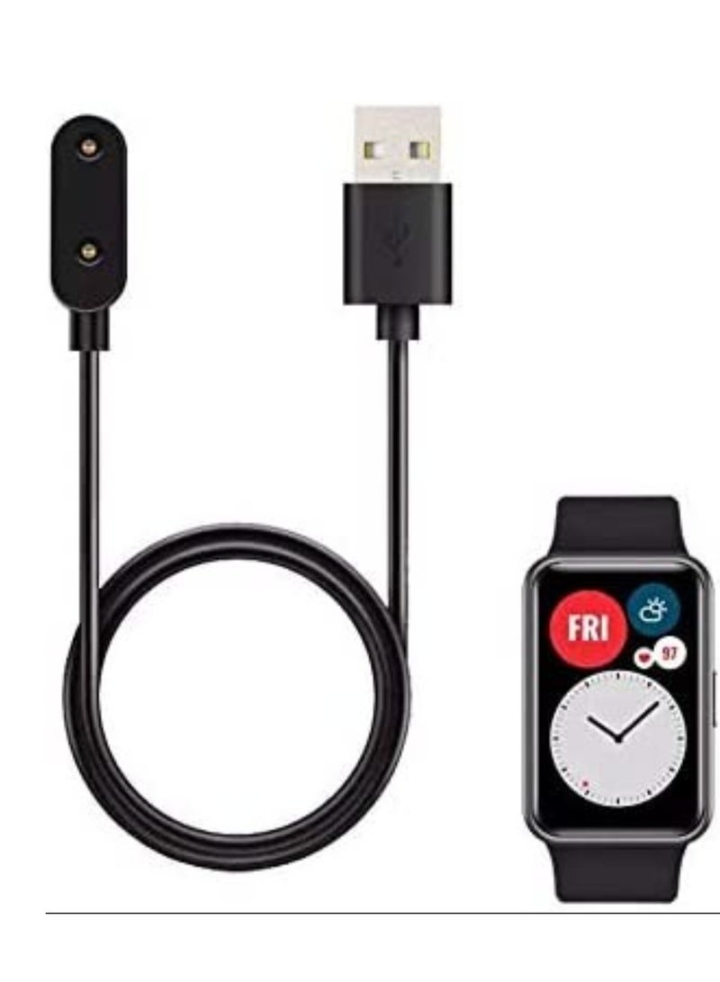 ELTRAZONE USB Charging Cable Cord Base Dock Charger Adapter Stand For Huawei Watch Fit | Fit 2 | Huawei Band 6 | Huawei Band 7 (Black) - Image 1