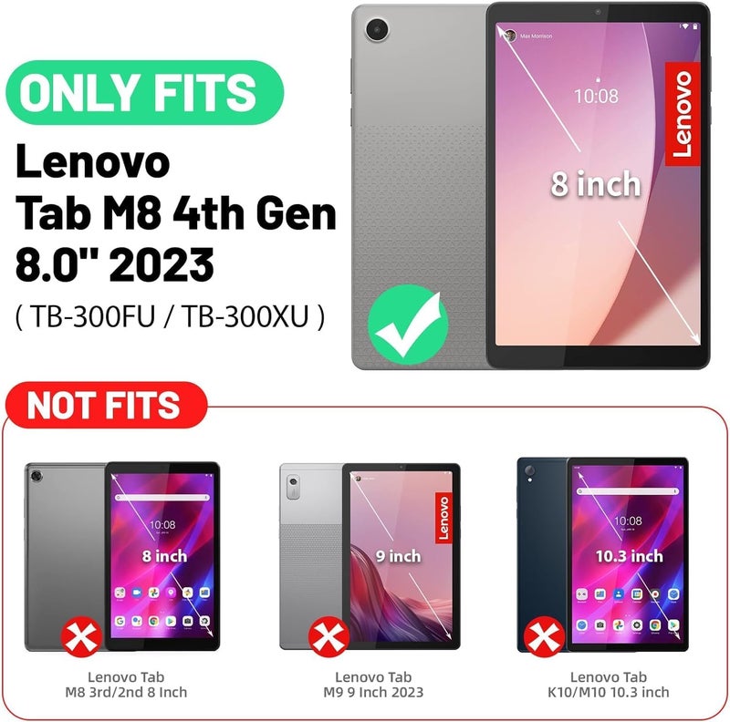 TGK Back Case Cover for Lenovo Tab M8 4th Gen 8 Inch 2023 TB-300FU TB-300XU Black - Image 2