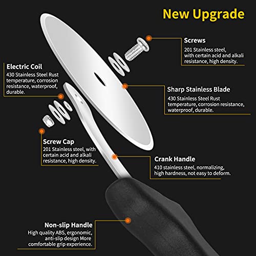 Yinghezu Pizza Cutter Wheel, Stainless Steel Slicer, 9.33-Inch Super heavy 173g, Sharp funny Classic Cutters, Kitchen Gadget with finger guard protects, For Pizza Lovers for easy dishwasher cleaning - Image 3