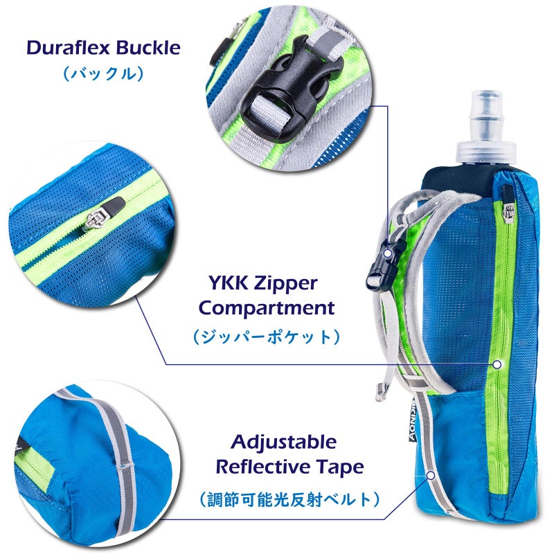 TRIWONDER Handheld Water Bottle for Running  Quick Grip Chill 17 oz Handheld Soft Water Bottle with Hand Strap Hydration Pack  BPA Sport Soft Flask (Black) - Image 3