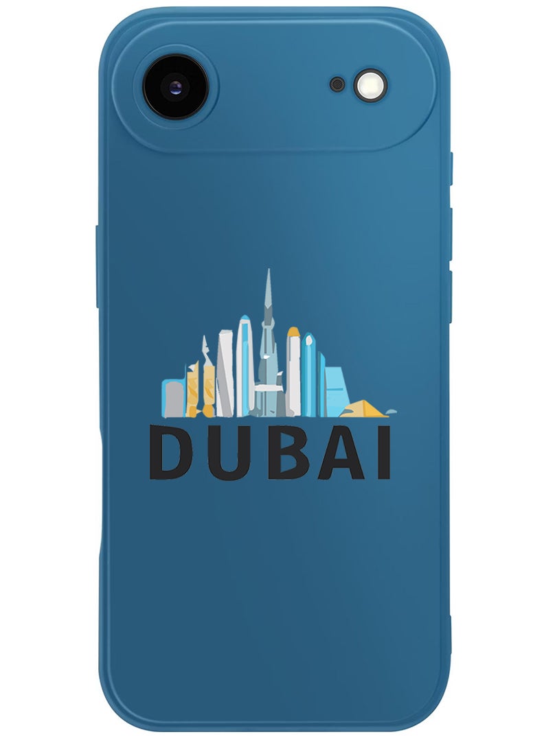 Theodor Protective Slim Fit Case Liquid Silicone Cover with Full Body Protection Anti-Scratch Shockproof Case For Apple iPhone 17 Air (Blue) Dubai Black - Image 1