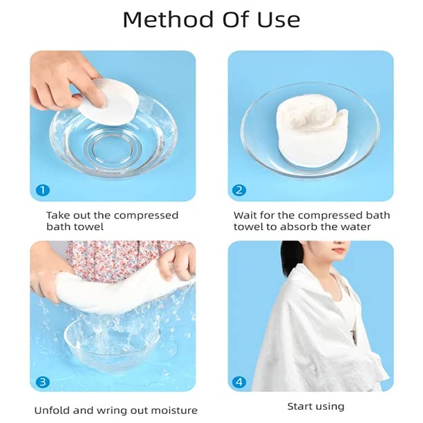 coldchill 55 x 27 inch Large Compressed Bath Towel, Disposable Cotton Bath Towels, Portable Light and Reusable, Suitable for Hiking, Camping, Beach, Swimming and Traveling, 5 Individual Pack - Image 3