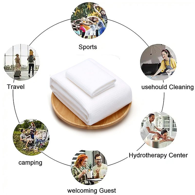 coldchill 55 x 27 inch Large Compressed Bath Towel, Disposable Cotton Bath Towels, Portable Light and Reusable, Suitable for Hiking, Camping, Beach, Swimming and Traveling, 5 Individual Pack - Image 2