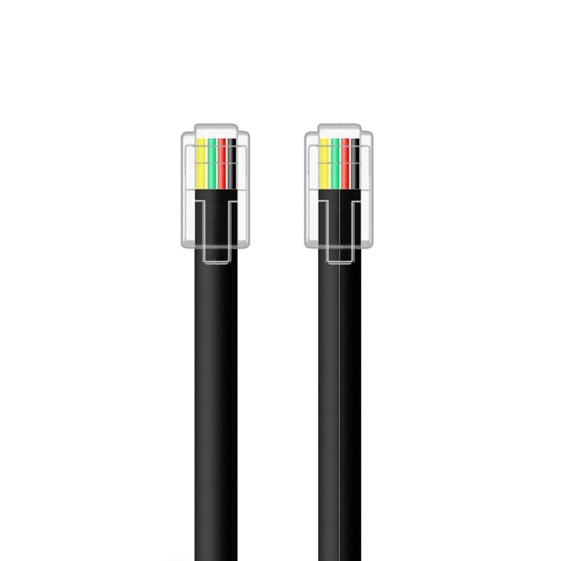 NECABLES حزمة 2 كابل RJ9 قصير 6 بوصة 4P4C كابل هاتف كابل هاتف RJ9 / RJ10 / RJ22 4P4C ذكر إلى ذكر مستقيم للاستخدام في البيانات والصوت أسود - 6 بوصة - Image 3