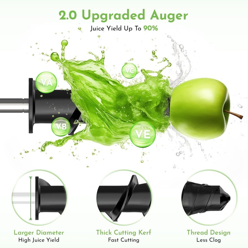 Cofun Juicer for KitchenAid Mixer, Slow Juicer Attachment, Cold Press Juicer Machine with Dual Mouth Feed Chute for KitchenAid Mixer Attachments - Image 4
