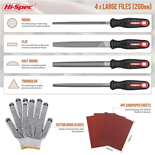 Hi-Spec 16pc Metal Hand and Small Mini Needle Steel File Set in a Carry Case. Fine, Flat, Half, Round and Triangle Files for Crafts, Metal and Wood - Image 2