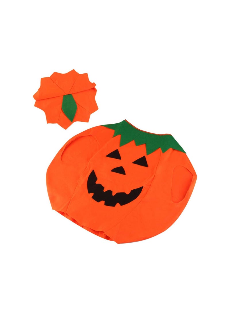 GGOOT Halloween Pumpkin Costume for Kids Funny Childrens Halloween Pumpkin Cloth Non- woven Costume Shirt Clothes with Beanie Hat (Orange) - Image 5