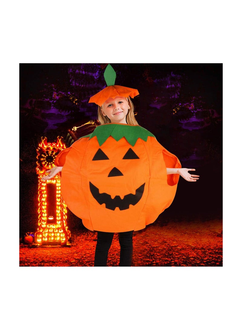 GGOOT Halloween Pumpkin Costume for Kids Funny Childrens Halloween Pumpkin Cloth Non- woven Costume Shirt Clothes with Beanie Hat (Orange) - Image 4