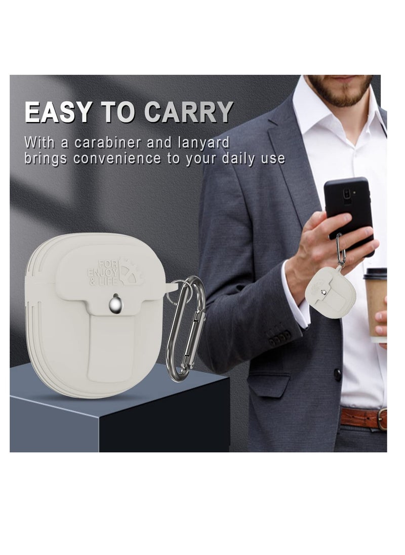 Excefore Case for Bose QuietComfort Earbuds II 2022, Shockproof Protective Skin Sleeve, Silicone Cover with Lanyard and Keychain, for Bose Earbuds ii Case (Off White)  - Image 5