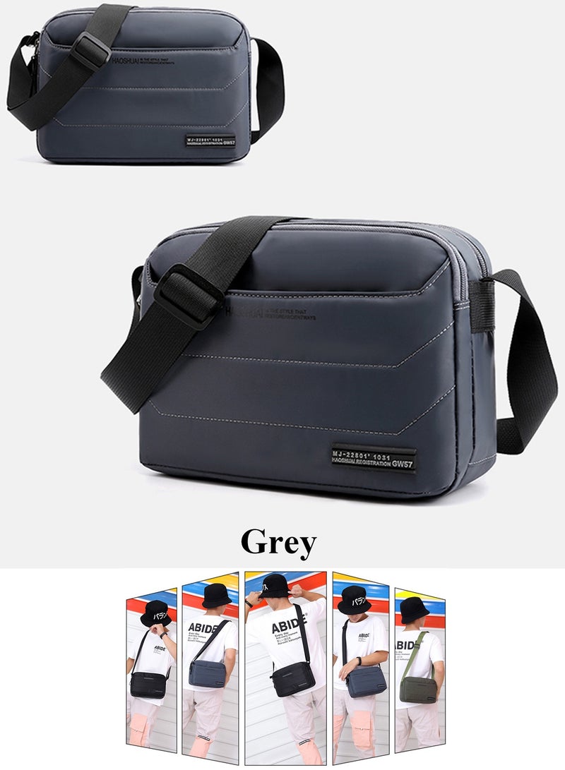 Qiccijoo Messenger Bag Small Crossbody Bags Shoulder Bag for Men or Women Sling Bag Travel Bag for Work Business Satchel Bags Purse(Grey) - Image 4