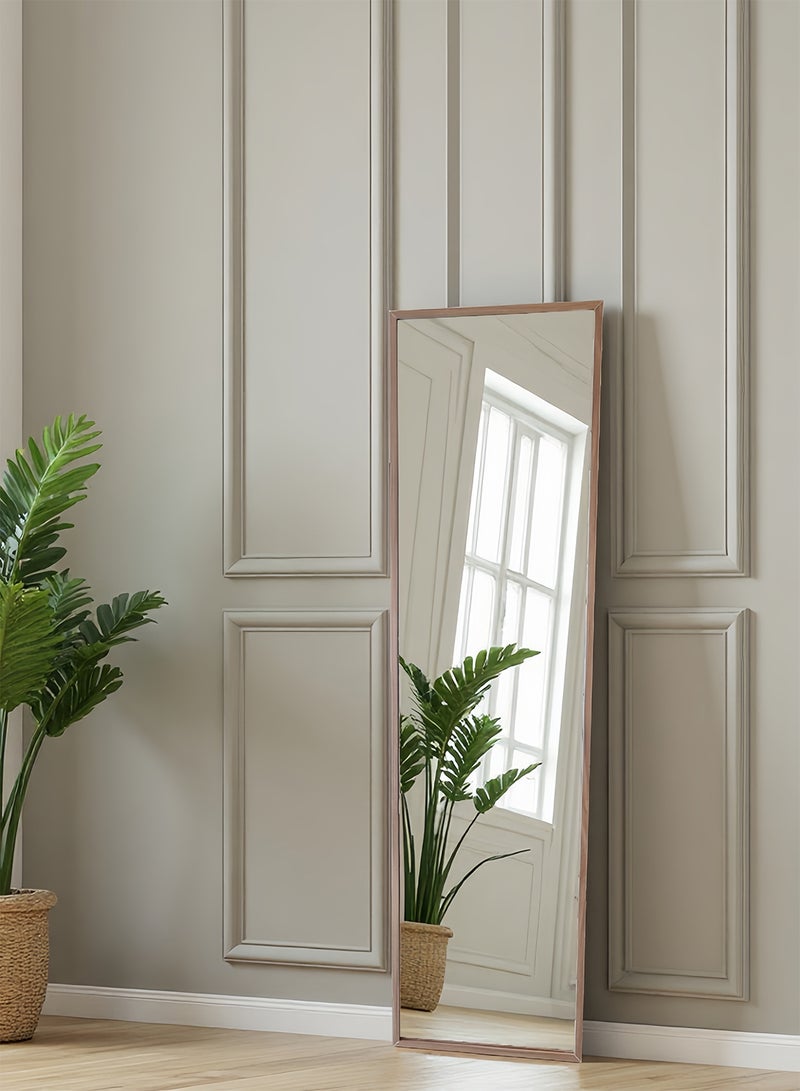 ايست من نون Full Length Mirror 150x40cm with Stand - Perfect for Bedroom & Living Room - Brown - Image 2