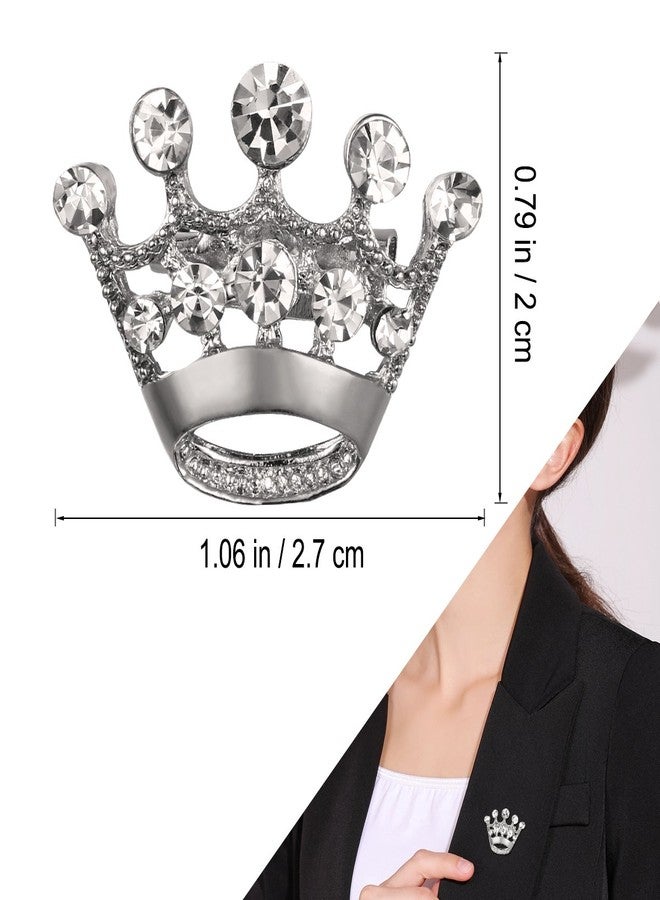 Tinksky 12pcs Fashion Diamante Wedding Party Pageant Tiara Crown Corsage Brooch Pin for Wedding Valentine's Day Gift DIY (Silver) - Image 3